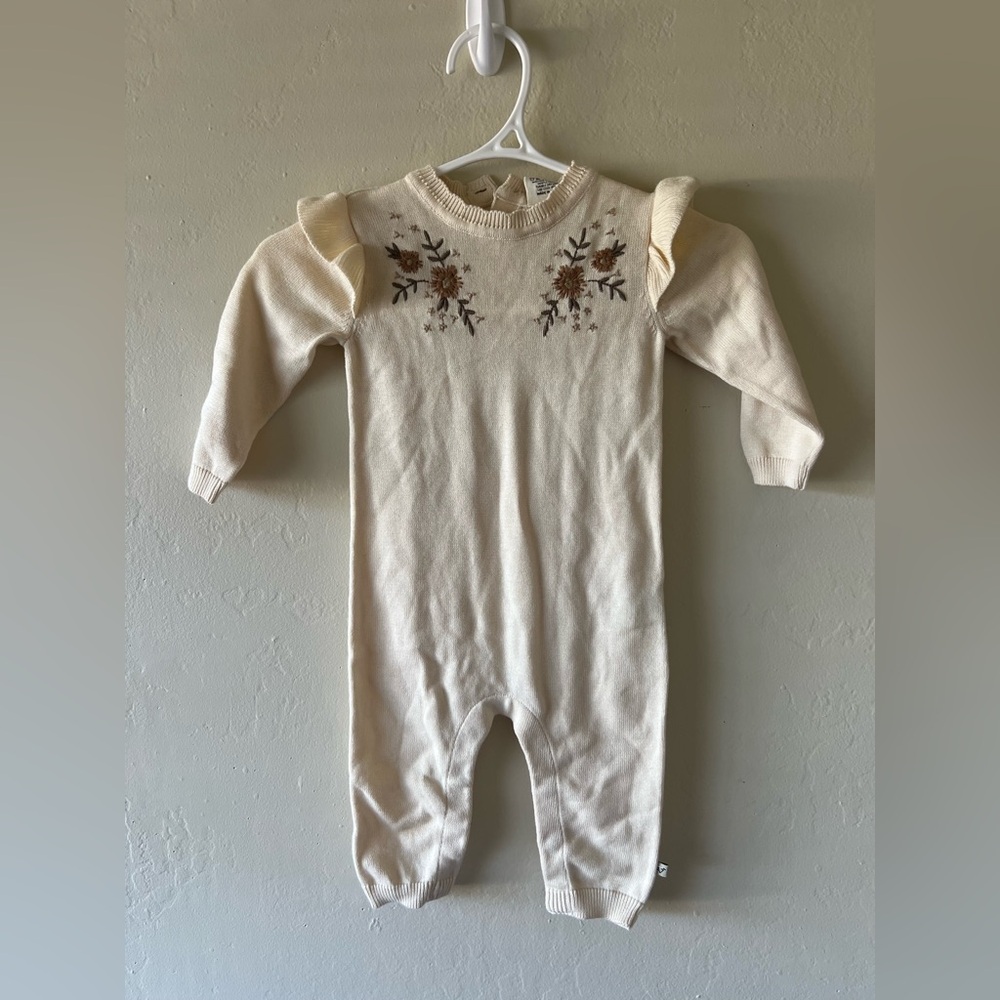 Viverano organic 100% cotton baby floral embroidered one piece - Picture 2 of 4